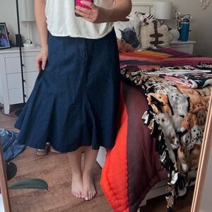 Cherokee Dark Wash Denim Midi Skirt (S)